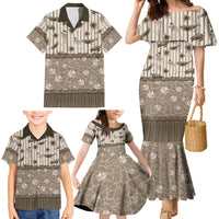 Hawaii Christmas In July Family Matching Mermaid Dress and Hawaiian Shirt Beige Mele Kalikimaka Sea Animals DT05 - Polynesian Pride