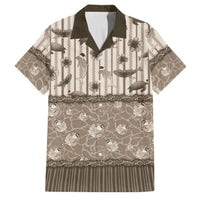 Hawaii Christmas In July Family Matching Mermaid Dress and Hawaiian Shirt Beige Mele Kalikimaka Sea Animals DT05 Dad's Shirt - Short Sleeve Beige - Polynesian Pride