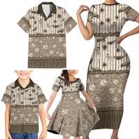 Hawaii Christmas In July Family Matching Short Sleeve Bodycon Dress and Hawaiian Shirt Beige Mele Kalikimaka Sea Animals