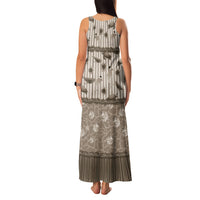 Hawaii Christmas In July Family Matching Tank Maxi Dress and Hawaiian Shirt Beige Mele Kalikimaka Sea Animals