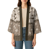 Hawaii Christmas In July Kimono Beige Mele Kalikimaka Sea Animals