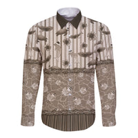 Hawaii Christmas In July Long Sleeve Button Shirt Beige Mele Kalikimaka Sea Animals