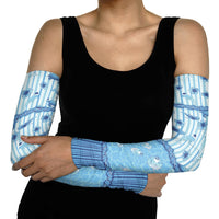 Hawaii Christmas In July Arm Sleeves Sky Blue Mele Kalikimaka Sea Animals