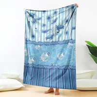 Hawaii Christmas In July Blanket Sky Blue Mele Kalikimaka Sea Animals DT05 - Polynesian Pride
