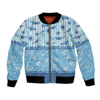 Hawaii Christmas In July Bomber Jacket Sky Blue Mele Kalikimaka Sea Animals DT05 Unisex Blue - Polynesian Pride