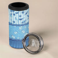 Hawaii Christmas In July 4 in 1 Can Cooler Tumbler Sky Blue Mele Kalikimaka Sea Animals