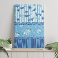 Hawaii Christmas In July Canvas Wall Art Sky Blue Mele Kalikimaka Sea Animals