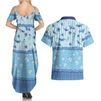 Hawaii Christmas In July Couples Matching Summer Maxi Dress and Hawaiian Shirt Sky Blue Mele Kalikimaka Sea Animals DT05 - Polynesian Pride