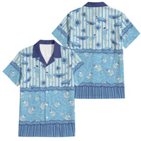 Hawaii Christmas In July Family Matching Summer Maxi Dress and Hawaiian Shirt Sky Blue Mele Kalikimaka Sea Animals DT05 Dad's Shirt - Short Sleeve Blue - Polynesian Pride