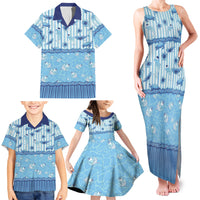 Hawaii Christmas In July Family Matching Tank Maxi Dress and Hawaiian Shirt Sky Blue Mele Kalikimaka Sea Animals DT05 - Polynesian Pride