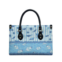 Hawaii Christmas In July Leather Bag Sky Blue Mele Kalikimaka Sea Animals