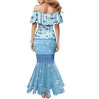 Hawaii Christmas In July Mermaid Dress Sky Blue Mele Kalikimaka Sea Animals