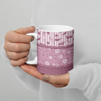 Hawaii Christmas In July Ceramic Mug Dusty Pink Mele Kalikimaka Sea Animals