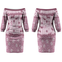 Hawaii Christmas In July Couples Matching Off The Shoulder Long Sleeve Dress and Hawaiian Shirt Dusty Pink Mele Kalikimaka Sea Animals DT05 - Polynesian Pride