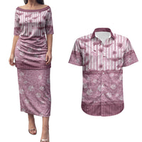 Hawaii Christmas In July Couples Matching Puletasi and Hawaiian Shirt Dusty Pink Mele Kalikimaka Sea Animals DT05 Pink - Polynesian Pride