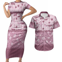 Hawaii Christmas In July Couples Matching Short Sleeve Bodycon Dress and Hawaiian Shirt Dusty Pink Mele Kalikimaka Sea Animals DT05 Pink - Polynesian Pride