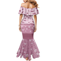 Hawaii Christmas In July Family Matching Mermaid Dress and Hawaiian Shirt Dusty Pink Mele Kalikimaka Sea Animals