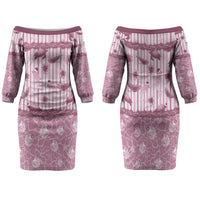 Hawaii Christmas In July Family Matching Off The Shoulder Long Sleeve Dress and Hawaiian Shirt Dusty Pink Mele Kalikimaka Sea Animals DT05 Mom's Dress Pink - Polynesian Pride