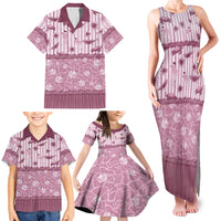 Hawaii Christmas In July Family Matching Tank Maxi Dress and Hawaiian Shirt Dusty Pink Mele Kalikimaka Sea Animals