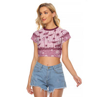 Hawaii Christmas In July Raglan Cropped T Shirt Dusty Pink Mele Kalikimaka Sea Animals
