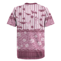 Hawaii Christmas In July Rugby Jersey Dusty Pink Mele Kalikimaka Sea Animals DT05 - Polynesian Pride
