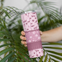 Hawaii Christmas In July Skinny Tumbler Dusty Pink Mele Kalikimaka Sea Animals