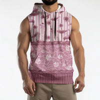 Hawaii Christmas In July Sleeveless Hoodie Dusty Pink Mele Kalikimaka Sea Animals