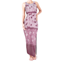 Hawaii Christmas In July Tank Maxi Dress Dusty Pink Mele Kalikimaka Sea Animals DT05 Women Pink - Polynesian Pride