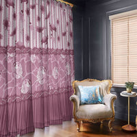 Hawaii Christmas In July Window Curtain Dusty Pink Mele Kalikimaka Sea Animals