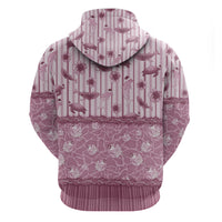 Hawaii Christmas In July Zip Hoodie Dusty Pink Mele Kalikimaka Sea Animals DT05 - Polynesian Pride