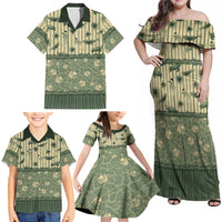Hawaii Christmas In July Family Matching Off Shoulder Maxi Dress and Hawaiian Shirt Olive Green Mele Kalikimaka Sea Animals DT05 - Polynesian Pride