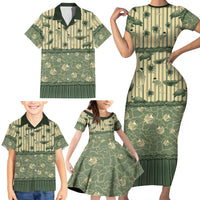 Hawaii Christmas In July Family Matching Short Sleeve Bodycon Dress and Hawaiian Shirt Olive Green Mele Kalikimaka Sea Animals DT05 - Polynesian Pride