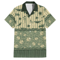 Hawaii Christmas In July Family Matching Short Sleeve Bodycon Dress and Hawaiian Shirt Olive Green Mele Kalikimaka Sea Animals DT05 Dad's Shirt - Short Sleeve Green - Polynesian Pride