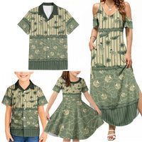 Hawaii Christmas In July Family Matching Summer Maxi Dress and Hawaiian Shirt Olive Green Mele Kalikimaka Sea Animals DT05 - Polynesian Pride