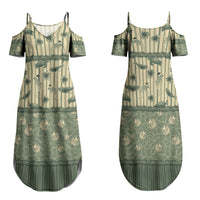 Hawaii Christmas In July Family Matching Summer Maxi Dress and Hawaiian Shirt Olive Green Mele Kalikimaka Sea Animals DT05 Mom's Dress Green - Polynesian Pride