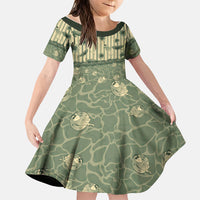 Hawaii Christmas In July Family Matching Tank Maxi Dress and Hawaiian Shirt Olive Green Mele Kalikimaka Sea Animals