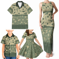 Hawaii Christmas In July Family Matching Tank Maxi Dress and Hawaiian Shirt Olive Green Mele Kalikimaka Sea Animals DT05 - Polynesian Pride