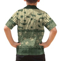 Hawaii Christmas In July Kid Hawaiian Shirt Olive Green Mele Kalikimaka Sea Animals DT05 - Polynesian Pride