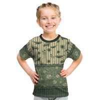 Hawaii Christmas In July Kid T Shirt Olive Green Mele Kalikimaka Sea Animals DT05 Green - Polynesian Pride