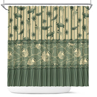 Hawaii Christmas In July Shower Curtain Olive Green Mele Kalikimaka Sea Animals DT05 Green - Polynesian Pride