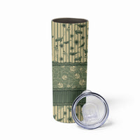 Hawaii Christmas In July Skinny Tumbler Olive Green Mele Kalikimaka Sea Animals