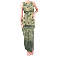 Hawaii Christmas In July Tank Maxi Dress Olive Green Mele Kalikimaka Sea Animals DT05 Women Green - Polynesian Pride