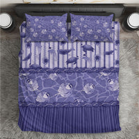 Hawaii Christmas In July Bedding Set Amethyst Purple Mele Kalikimaka Sea Animals