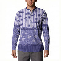 Hawaii Christmas In July Button Sweatshirt Amethyst Purple Mele Kalikimaka Sea Animals