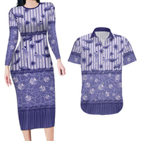 Hawaii Christmas In July Couples Matching Long Sleeve Bodycon Dress and Hawaiian Shirt Amethyst Purple Mele Kalikimaka Sea Animals DT05 Purple - Polynesian Pride