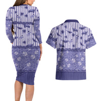 Hawaii Christmas In July Couples Matching Long Sleeve Bodycon Dress and Hawaiian Shirt Amethyst Purple Mele Kalikimaka Sea Animals DT05 - Polynesian Pride