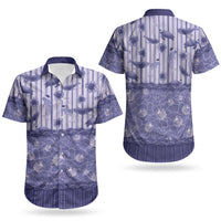 Hawaii Christmas In July Couples Matching Off The Shoulder Long Sleeve Dress and Hawaiian Shirt Amethyst Purple Mele Kalikimaka Sea Animals DT05 - Polynesian Pride
