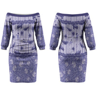 Hawaii Christmas In July Couples Matching Off The Shoulder Long Sleeve Dress and Long Sleeve Button Shirt Amethyst Purple Mele Kalikimaka Sea Animals DT05 - Polynesian Pride