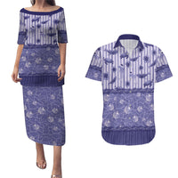 Hawaii Christmas In July Couples Matching Puletasi and Hawaiian Shirt Amethyst Purple Mele Kalikimaka Sea Animals DT05 Purple - Polynesian Pride