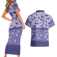 Hawaii Christmas In July Couples Matching Short Sleeve Bodycon Dress and Hawaiian Shirt Amethyst Purple Mele Kalikimaka Sea Animals DT05 - Polynesian Pride